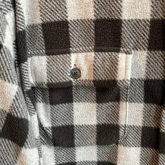 Buffalo Plaid Black & Grey Fleece Button Down Jacket - Size 3X - Picture 4 of 11